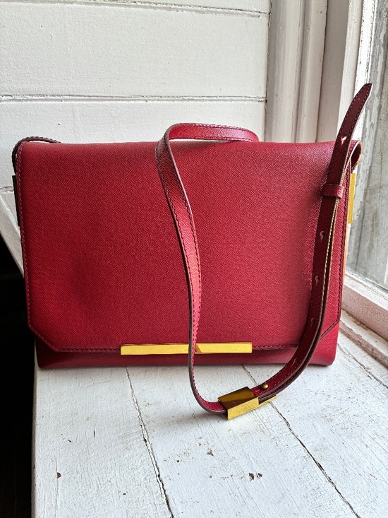 J. Crew Handbags - J.Crew red saffiano leather Crossbody Bag